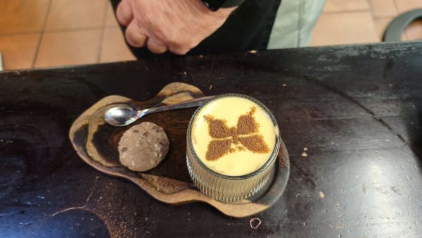 Vietnamese egg coffee with creamy egg foam