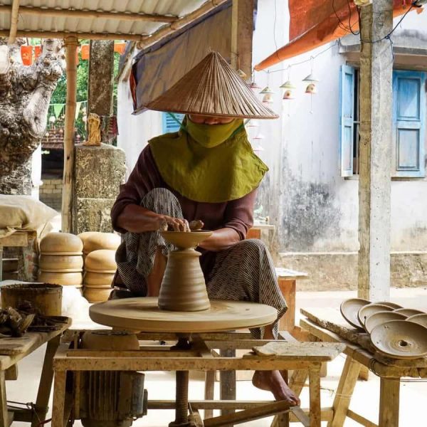 Thanh Ha Pottery Village Hoi An artisan making traditional pottery
