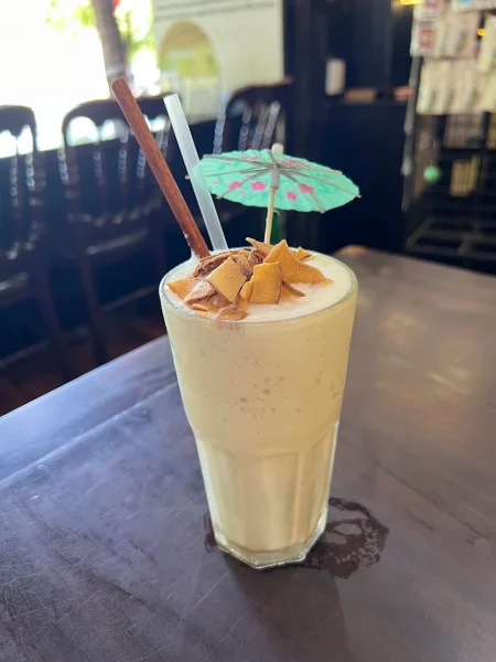 Vietnamese coconut coffee with creamy coconut foam