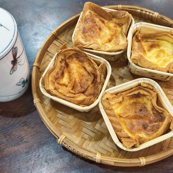 Baked egg toast with sandwich bread in Hoi An