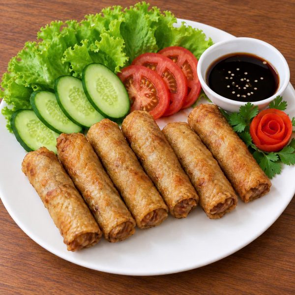 Crispy fried spring rolls at Tri Long Coffee in Hoi An