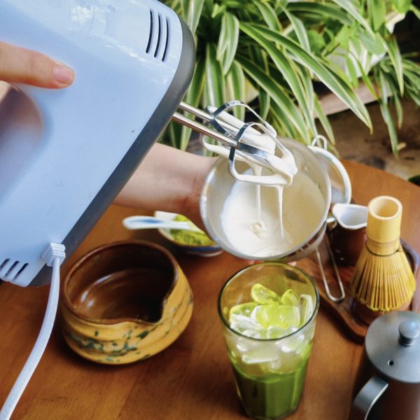 Modern Vietnamese matcha with salted cream
