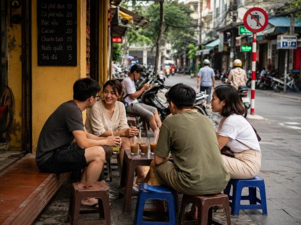Vietnamese coffee culture with traditional phin filter coffee