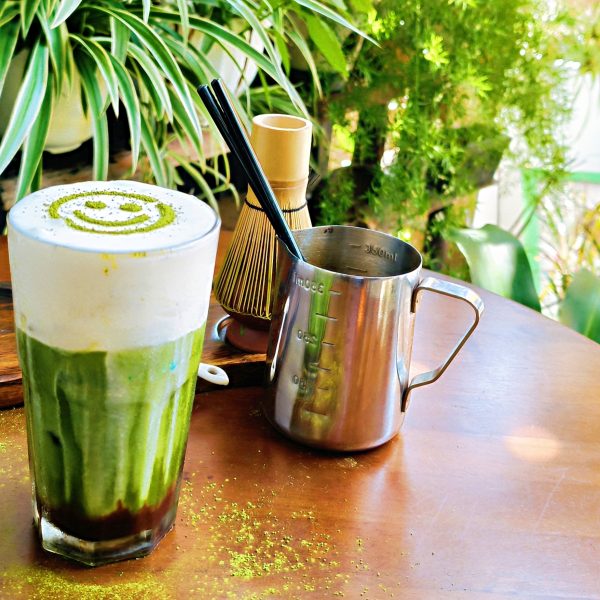 Matcha drink in a glass in Vietnam