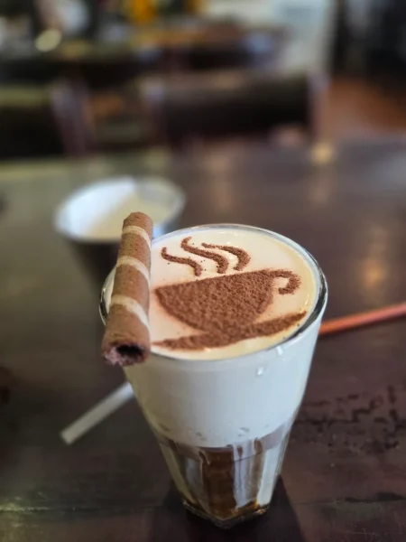 Vietnamese Salt Coffee with creamy salted topping and strong Vietnamese coffee