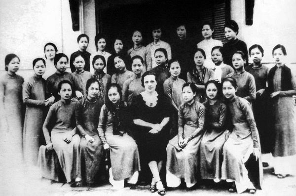 Historical photo of the women's movement in Vietnam